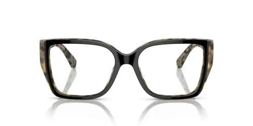 Michael Kors MK4115U Castello Universal Fit Prescription Eyewear Frames, Black/Amber Tortoise/Demo Lens, 54 mm
