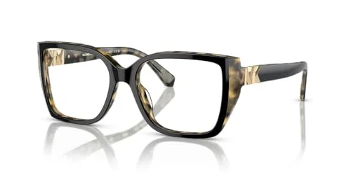 Michael Kors MK4115U Castello Universal Fit Prescription Eyewear Frames, Black/Amber Tortoise/Demo Lens, 54 mm 2