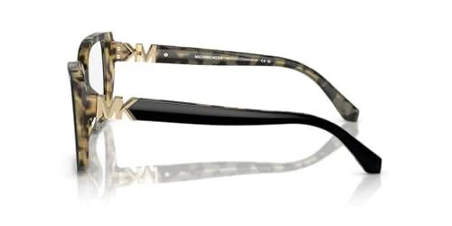 Michael Kors MK4115U Castello Universal Fit Prescription Eyewear Frames, Black/Amber Tortoise/Demo Lens, 54 mm 3
