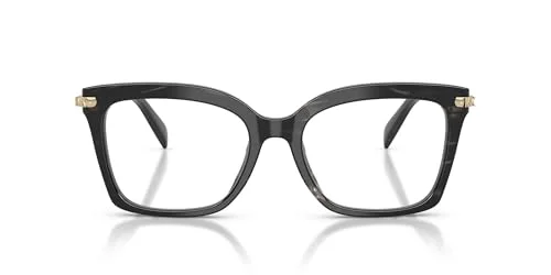 Michael Kors MK4166U Greenville Universal Fit Prescription Eyewear Frames, Black Horn/Demo Lens, 53 mm